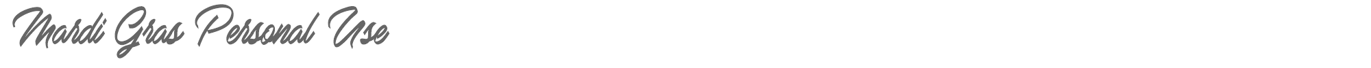 Sample characters Mardi Gras Font